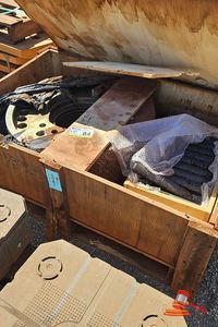 1 X Wooden Crate, Contains; Approx 20 X Threaded Bolts, Approx; 220mm L, Metallic Mounting Plate, Approx; 640mm D X 250mm H (B4020535),