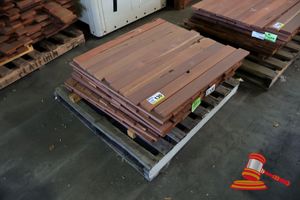 130 · PACK OF JARRAH DECKING, FEATURE, 086 x 019, 108LM, , 9.82M2 WITH 9.5mm GAP (PACK NO: 320026250) TRANSPORT DIMS PACK SIZE L900 x W520 x H450