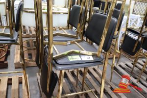 6 X Black And Gold Stools, General Wear And Tear, On Pallet