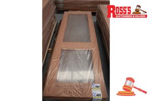 Timber Door With 2x Glass Panels, Code: Aceh, 2040 X 720 X 40mm