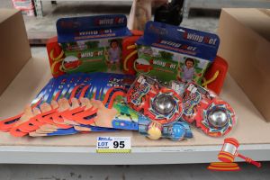 95 · BUNDLE OF TOYS INCLUDING: 2x SWING SETS, YO-YOS AND FLYING DISCS, ALL UNOPENED