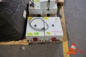 49 · 2 X MATELEC PUMP CONTROLLERS + ALARM, UNTESTED, APPROX; 290MM W X 370MM H X 170MM D
