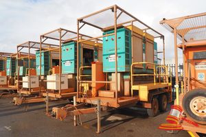 23 · 2015 Ox Engineering C150 Generator Trailer Green/Yellow, Tandem, Reg #: Unlic, VIN: 6T9T23WA1F0CX6022 Features: model# OXT-PTA60, C150DS, 150 kva, 120 kw, 208 amp, 416 volts, Jack Legs & Ring Hitch, Cummins Motor, Engine Rated HP 215 @ 1800 rpm, Engine s/n: 84205797 (Asset # S44#RITM0456231, FL#17H3485) (Disp# 612627) Condition: Panel: GOOD, Paint: GOOD, Tyres: GOOD, Overall Condition: GOOD