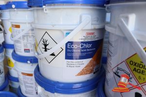 2x TUBS OF ECO-CHLOR DRY CHLORINE TABLET BACTERICIDE (GRANUALR), 10kg PER TUB