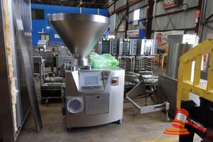 Omet Foodtech Sausage Filler With Attachments. Model F20batsxcar 200 A2ims. 3 Phase (Hard Wired). Overall Dimensions Approx 1200 X 1900 X H2000mm (Approx 885kg). Used. Removed From Service 24th July 2026