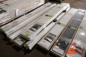 Perma Timber Pvc Skirting - Assorted Profiles And Sizes Inc Single Bevel, Colonial, Half Splayd. Pre Finsihed White. Low Maintenance. Assorted Sizes (Heights Approx 70 - 92mm) 16 X 2700mm. (Approx 43.2m). Unused