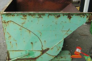 123 · STEEL SKIP BIN- SELF TIPPING, APPROX 1300 x 1000 x 1000
