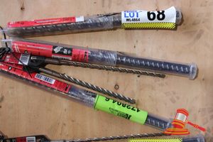 68 · MILWAUKEE HAMMER DRILL BITS, 1 @ 7mm x 250mm, SDS PLUS, 1 @ 10mm x 215mm, SDS PLUS 1 @ 16mm x 340mm SDS MAX, 1 @ 22mm x 320mm SDS MAX, 1 @ 18mm x 340mm SDS MAX