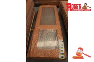 Timber Door With 2x Glass Panels, Code: Aceh, 2040 X 720 X 40mm
