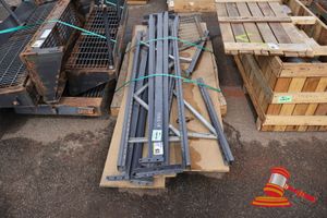 7 X Galvanized Steel Cross Beams, Approx 1.7m Length, Some Marks, On A Pallet