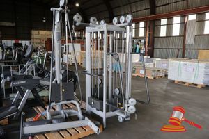 1 X Technogym Cable Crossover Machine, 4 Station, Multi-Functional Gym Equipment, Untested (Missing Plastic Cap), Various Weight Stacks, Some Marks, On A Pallet (3 Piece)