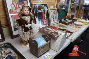 1 X Franklin Heirloom Coca-Cola Porcelain Doll, Brown Dress With Lace Trim, Includes Wooden Coca-Cola Bottling Co. Atlanta Ga Crate, Certificate Of Authenticity (Poss Unused)