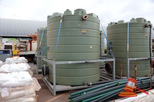 Coerco 14kl Poly Tank In Steel Frame, Approx; 2.7m W X 2.7m D X 3m H, Some Marks (Asset No; Wt007)