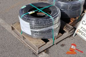 29 · 2 X 195/R15 TYRES, WRAPPED ON PALLET (POSS UNUSED)
