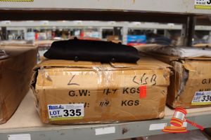 335 · BOX OF BLACK CHEFS JACKETS, SIZE: L