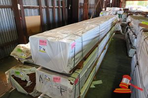 74 · PACK OF JARRAH SKIP DRESSED, FEATURE, 135mm x 19mm, PACK SIZE L5.MT x W550mm x H460mm =850/900kg, 408LM (PACK# 320027097)