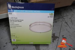 Westinghouse Light Flush, Brushed Nickel Finish With Acrylic Shade, Dimmable, Code: 6401235