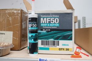 150 · 20x TUBES OF MACSIM MF50 ROOF & GUTTER PROFESSIONAL SEALANT, BLACK, 300ml