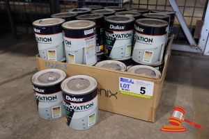 5 · APPROX 32 X DULUX RENOVATION RANGE CABINET DOOR PAINT, 1L, INTERIOR ONLY GLOSS, IN A BOX