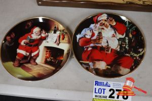 2x Assorted Coca-Cola Santa Plates