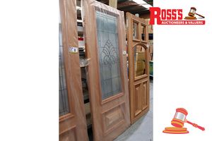 6 · TIMBER DOOR WITH GLASS PANEL, CODE: BUNAKEN, 2040 x 820 x 40mm