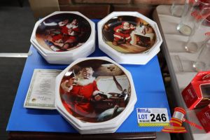 246 · 3x ASSORTED COCA-COLA SANTA PLATES