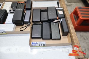 116 · 10 X PORTABLE POWER BANKS, VARIOUS BRANDS AND POWER . INCLUDING: CYGNETT, ANKER. UNTESTED (SOME MARKS)