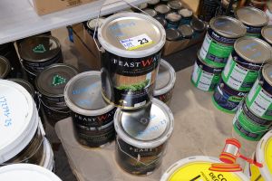 23 · 4 X FEAST WATSON WOOD SHIELD TIMBER CLADDING & SCREENING OIL, NATURAL, PROFESSIONAL TIMBER FINISHES, EXTERIOR, 10 LITRE TINS