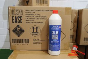 2x BOXES OF CLEAN EASY HEAVY DUTY DRAIN CLEANER, 1L, 20x BOTTLES TOTAL