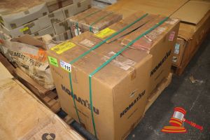 115 · APPROX 4 X BOXES OF HEAVY MACHINERY PARTS, INCLUDES: CATERPILLAR TURBO GP-BAS P/N:531-3012, KOMATSU CYLINDER HOIST 58CHCAK010, HITACHI BOLTS J833617, VARIOUS OTHERS (BOXED), ON PALLETS (PO; FX1C502113)
