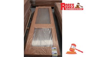 Timber Door With 2x Glass Panels, Code: Aceh, 2040 X 720 X 40mm