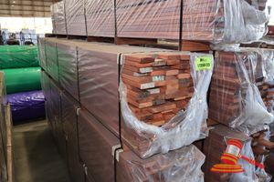 20 · Jarrah 65x20 Decking, Random length, 360 L/M, 25.2M2 WITH A 5mm GAP, TRANSPORT SIZE 3MTR x 400 x 400 (pack# 33)