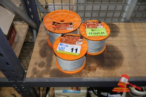 3 X Famastil Galvanized Steel Wire Rope, 6 X 7 Construction, 1/8" X 100m And 3/16" X 100m, (Poss Unused)