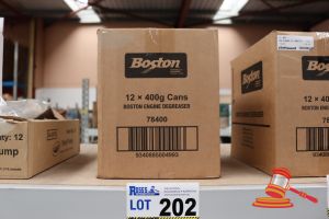 202 · 12x CANS OF BOSTON ENGINE DEGREASER, 400g