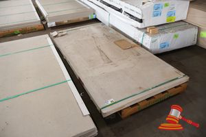 7 X Plasterboard, Approx 1.2m D X 2.4m W X 5mm Thick- 7 Boards, Note Some Damage To Edges